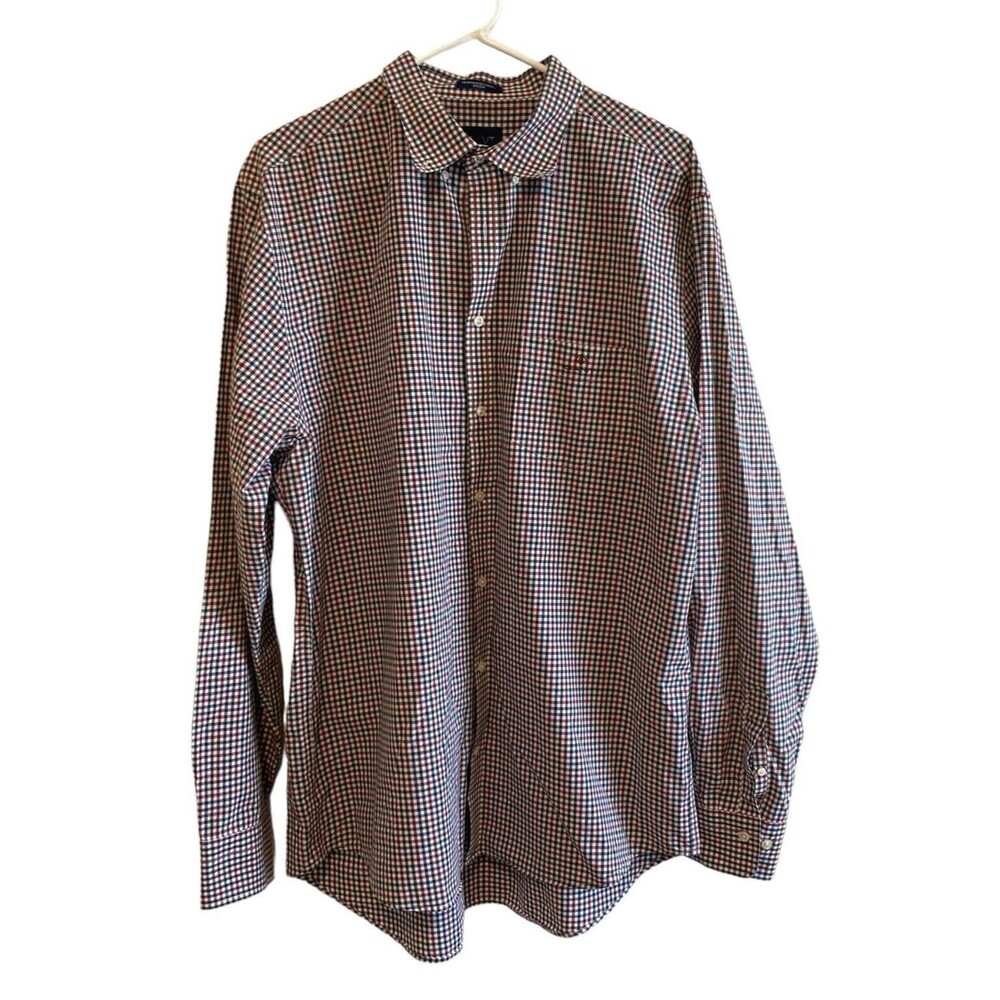 GANT Button Down Shirt Mens 2XL Plaid Long Sleeve Cotton Pocket Casual